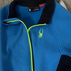 Spyder Bright Blue Jacket with Neon Yellow Trim